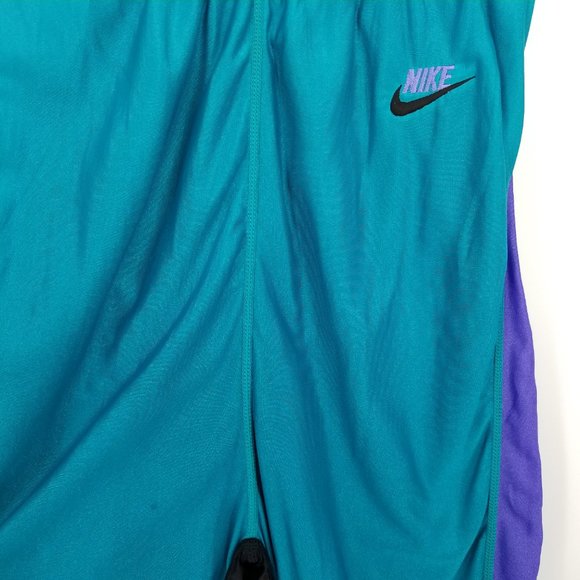 Vintage Nike Running Tights Track Pants Teal Black Purple Unisex size Large - Picture 8 of 11